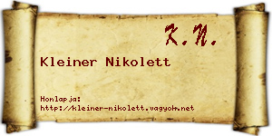 Kleiner Nikolett névjegykártya