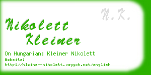 nikolett kleiner business card